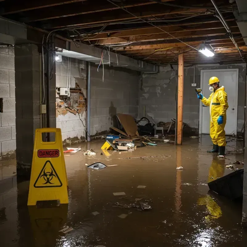 Flooded Basement Electrical Hazard in Hawley, MN Property